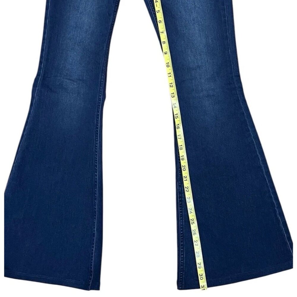 We The Free People Jeans Penny Pull On Flare Leg Size 27 Stretch Blue - Picture 9 of 12